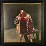 The painter with janine pecorini by Roberty Lenkiewicz, print, sold Nov 2019