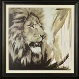 LION KING' a limited edition print 43/195, a portrait study of a lion by Jen Allen, print, sold Nov 2019