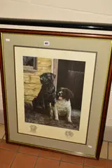 STABLE MATES' a limited edition print 776/850, depicting a black Labrador and Springer Spaniel by Nigel Hemming, print, sold Nov 2019