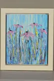 Fields of pink vi by Carl Scanes, acrylic on canvas, sold Nov 2019