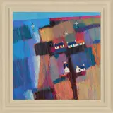 HOME BY THE SEA' a colourful Scottish landscape by David Body, acrylic on canvas, sold Nov 2019