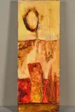 A STILL LIFE OF A FLOWER IN A VASE, unsigned, by Emilija Pasagic, acrylic on canvas, sold Nov 2019