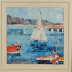 Sailing out by Sally Ann Fitter, acrylic on canvas, sold Nov 2019