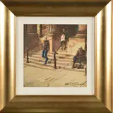 On the steps of the walker by Rolf Harris, print on board, sold Nov 2019