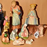to include 'Cow' HUM214K, 'Madonna' HUM 214/A and 'Joseph' HUM 214 and Korea three kings, Mary, Jesus and a lamb (9) by Goebel And Korean Nativity Figures, sculpture, sold Nov 2019