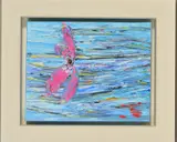 Pink poppy v by Carl Scanes, acrylic on canvas, sold Oct 2019