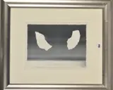 an abstract mixed media composition, signed bottom left, by Linda Charles, mixed media, sold Oct 2019