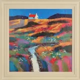 SMALL BURN' a colourful Scottish landscape by David Body, acrylic on canvas, sold Oct 2019
