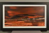 COPPER SUNSET' a copper Hued Landscape by Duncan Macgregor Dmac, acrylic on board, sold Oct 2019