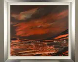 COPPER LIGHT II' an atmospheric landscape in copper hues by Duncan Mackenzie Dmac, acrylic on board, sold Oct 2019