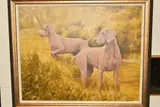 'Weimaraners', two dogs beside a stream, signed and dated 2003 by John Silver, 2003, acrylic on canvas, sold Oct 2019