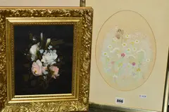 Mice and flowers by Diane Elson, watercolour on paper, sold Oct 2019