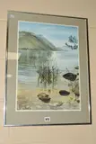 a lakeside landscape, signed bottom left, watercolour on paper, by John Cooke, watercolour on paper, sold Oct 2019