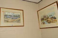 Sheerness docks by Bert Wright, watercolour on paper, sold Oct 2019
