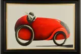 THE FASTEST CAR IN THE WORLD' a limited edition print on board 37/75 by Mackenzie Thorpe, print on board, sold Oct 2019