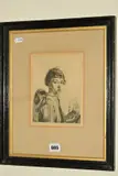 BERTHA' an etching of a female figure by Ernest Heber Thompson, etching, sold Oct 2019