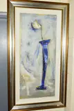 TRUE BLUE V' an abstract still life flower in a vase by Darina Marko, oil on canvas, sold Aug 2019