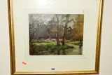 Langham sketch - cassiobury park by James C. Middleton, 1938, oil on board, sold Aug 2019