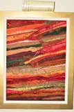 a mixed media artwork with valuation certificate from Waterhouse Gallery, framed, approximate size 61cm x 45cm by Jenny Matthews 'deep Emotion', mixed media, sold Aug 2019
