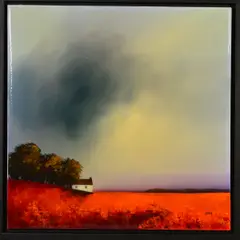GATHERING STORM II' a dramatic landscape by Barry Hilton, oil on canvas, sold Jul 2019