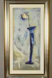 TRUE BLUE V' an abstract still life flower in a vase by Darina Marko, oil on canvas, sold Jul 2019