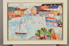 Sailing across the bay by Sally Anne Fitter, acrylic on canvas, sold Jul 2019