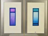 Simplicity IV' and Lilac abstract, both signed bottom right, mounted, framed and glazed by Ian Scott Massie, watercolour on paper, sold Jul 2019