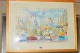 Tall Ships Week Weymouth' sailing boats at their moorings, attribution label verso by Eileen Hemsoll, pastel on paper, sold Jul 2019