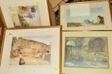 eight open edition prints of various scenes by one of the by William Russell Flint, watercolour, sold Jul 2019