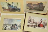 Possibly set in by Brian Lancaster, watercolour, sold Jul 2019