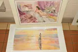 Calm sunset by Gordon King, pencil, sold Jul 2019