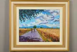 Walking out on a summer morning by Timmy Mallett, oil on canvas, sold Jun 2019
