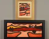 DISTANT NEIGHBOURS II' an abstract landscape by Richard Pargeter, oil on canvas, sold Jun 2019