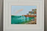 Pebble beach by Steve Bowden, oil on board, sold Jun 2019