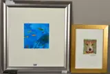 a colourful abstract study, signed bottom right, mixed media, by Tom Bushnell, mixed media, sold Jun 2019