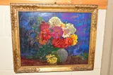 Zinnias by Augustus William Ennis, oil on board, sold Jun 2019