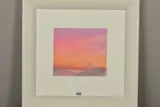 Pink sunset i by Olly James, watercolour, sold Jun 2019
