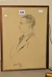a portrait study of a young man, signed and dated 1939, by Pat Rooney, 1939, charcoal, sold Jun 2019