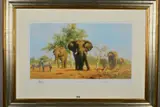 AN AFRICAN LANDSCAPE' a limited edition print featuring elephants 293-950 by David Shepherd, print, sold Jun 2019