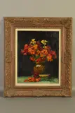 a still life study of flowers in a patterned jug, signed bottom by Guy Lipscombe, 1933, oil on board, sold Jun 2019