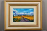 Through the wheat fields by Timmy Mallett, oil on board, sold Jun 2019