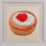 Cherry bakewell by Andrew Holmes, oil on canvas, sold Jun 2019