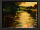 HAMAGLIA' an impressionist view down a grass lined river by Nick Andrew, 2013, acrylic on canvas, sold Jun 2019