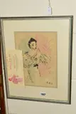 a female figure wearing an evening dress, initialled E.B.S. by Elinor Bellingham-Smith, watercolour on paper, sold Jun 2019