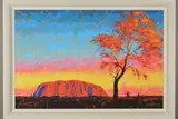 Ulury sunset, surprise shower by Rolf Harris, print (other), sold Jun 2019