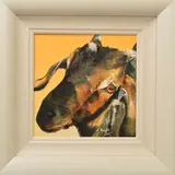 'Lugs', a portrait study of a Goat, signed bottom right, by Al Knight, oil on canvas, sold May 2019