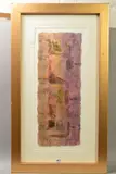 an abstract mixed media composition, signed bottom right, by Carol Bevis-hole, mixed media, sold May 2019
