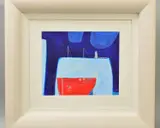 'The Little Pink Lighthouse', signed bottom right, oil on by Dave Jaundrell, oil on board, sold May 2019