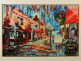 'La Boheme, Monmartre', signed verso, mixed media on board, by Annie Rouze, mixed media on board, sold May 2019