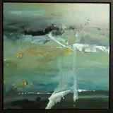 'Unpredictable Field ', an abstract expressionist work, signed and dated by Hugo Frones, oil on canvas, sold May 2019